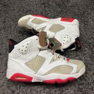 Air Jordan 6 Retro Hare Red/White Men's Size 10.5 Pre-Owned, Great Condition
